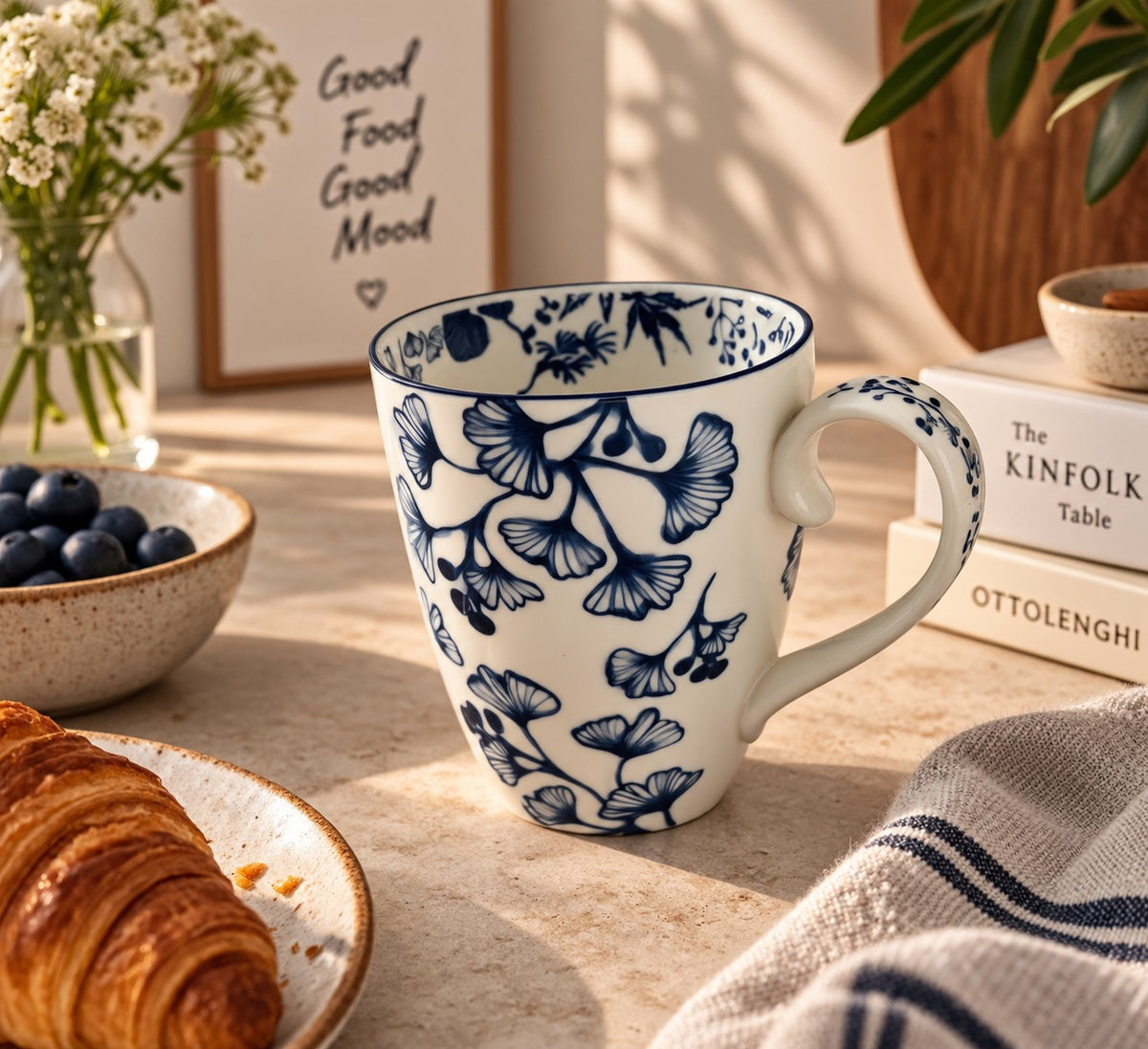 Flora Japonica Mug - Blauw/Wit