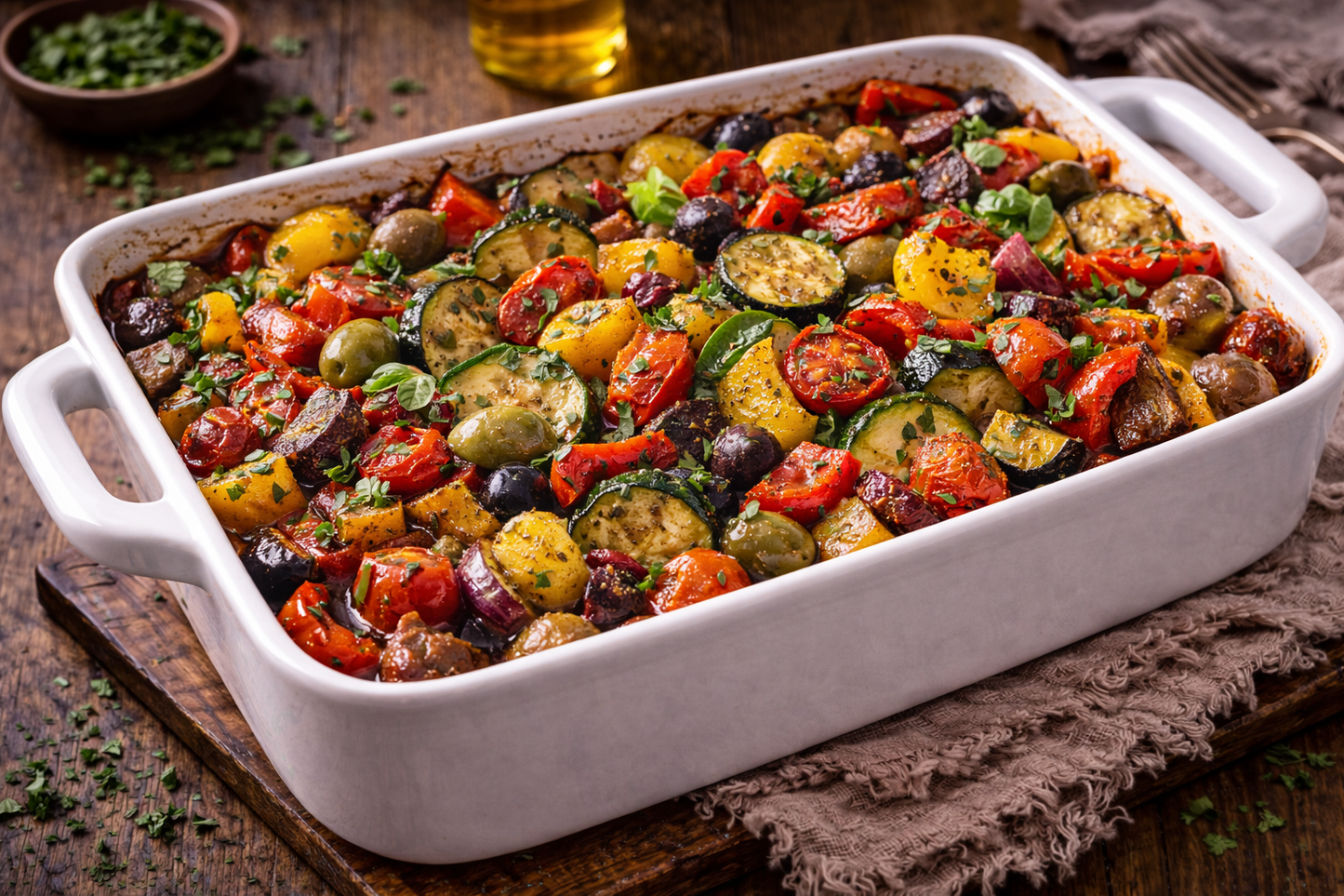 Mediterrane Groenteschotel - Vegetarisch Comfort Dinner