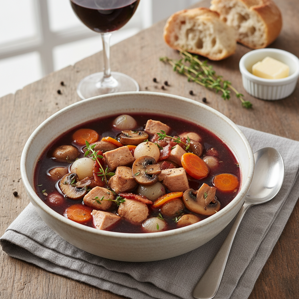 Franse Coq-au-Vin Soepje