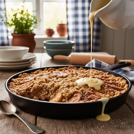 Appel Crumble met Vanillesaus - Warm Huiselijk Dessert