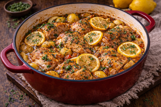 Stoofpan met Kip & Citroen - Mediterranean Comfort Food