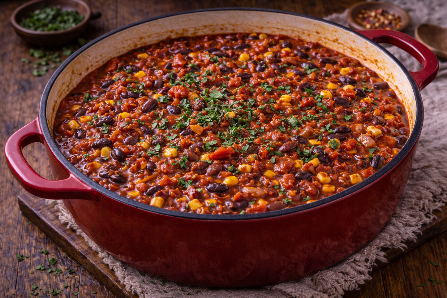 Grote Pan Chili Con Carne / Sin Carne - Tex-Mex Comfort Food