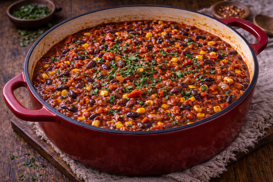 Grote Pan Chili Con Carne / Sin Carne - Tex-Mex Comfort Food