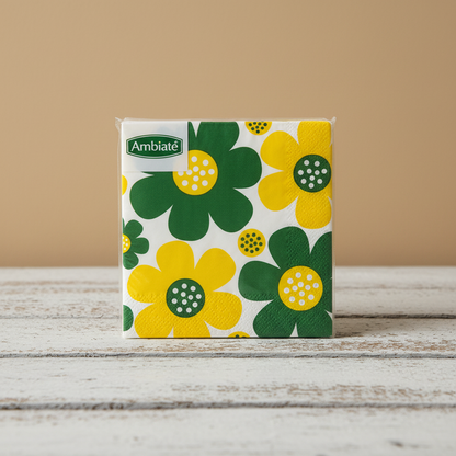 Groene retro bloemen