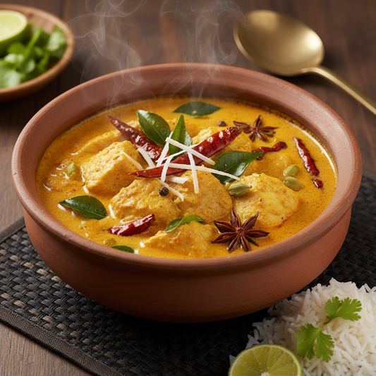 Sri Lankaanse Kokos-Vis met curryblad