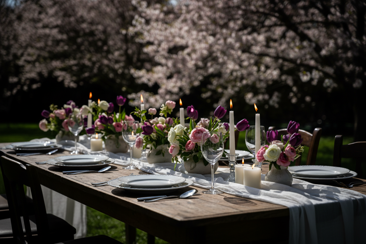 Lente tafelen buiten