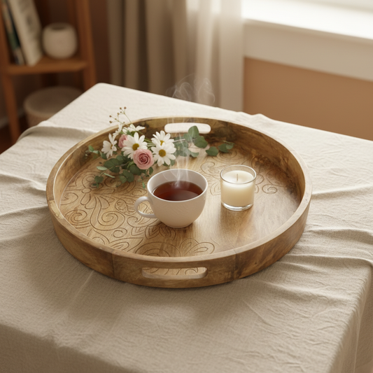 Mango tray carved lifestyle